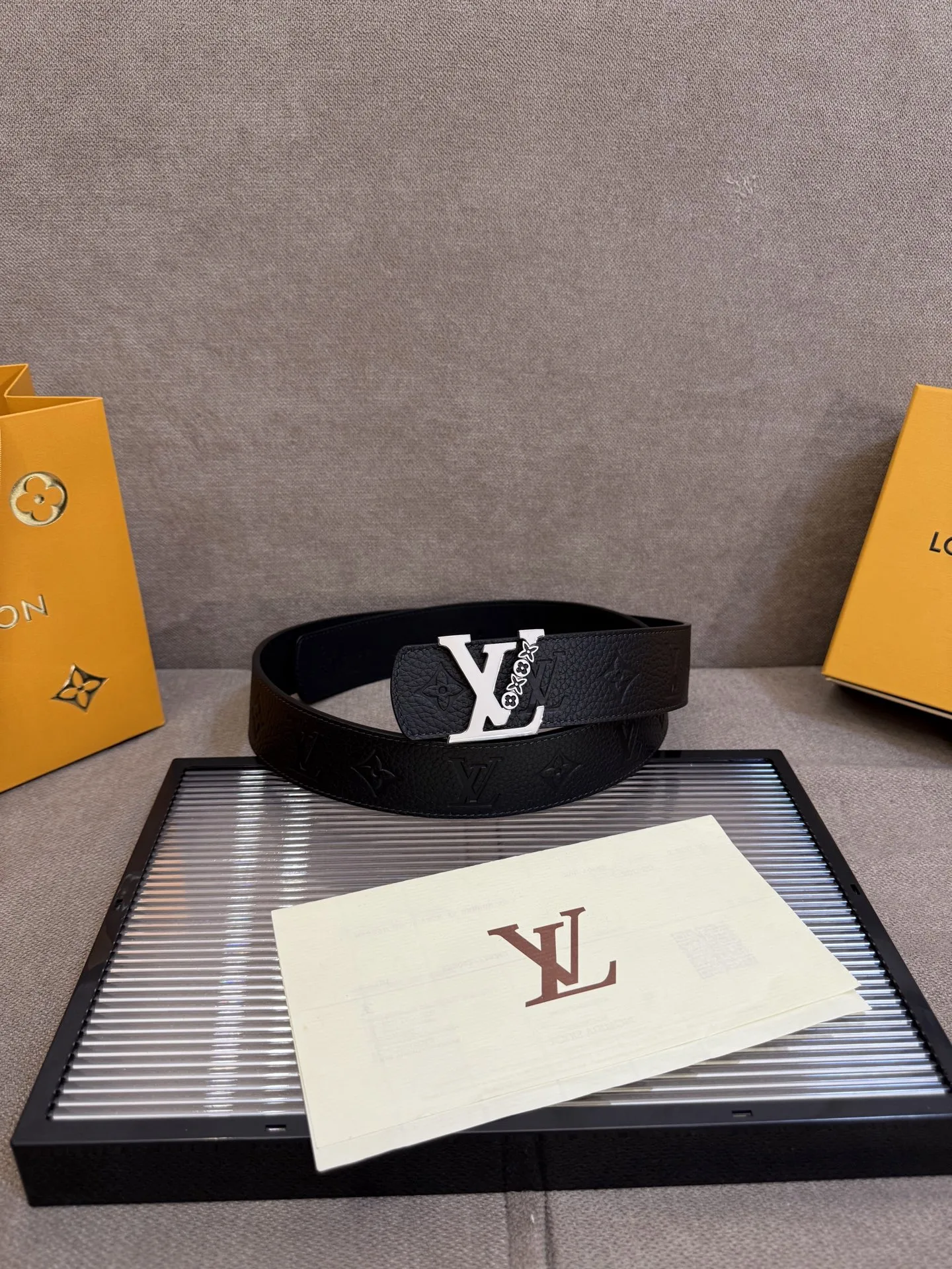 Alternative view of Louis Vuitton LV Initiales Monogram Belt Black With Silver Buckle