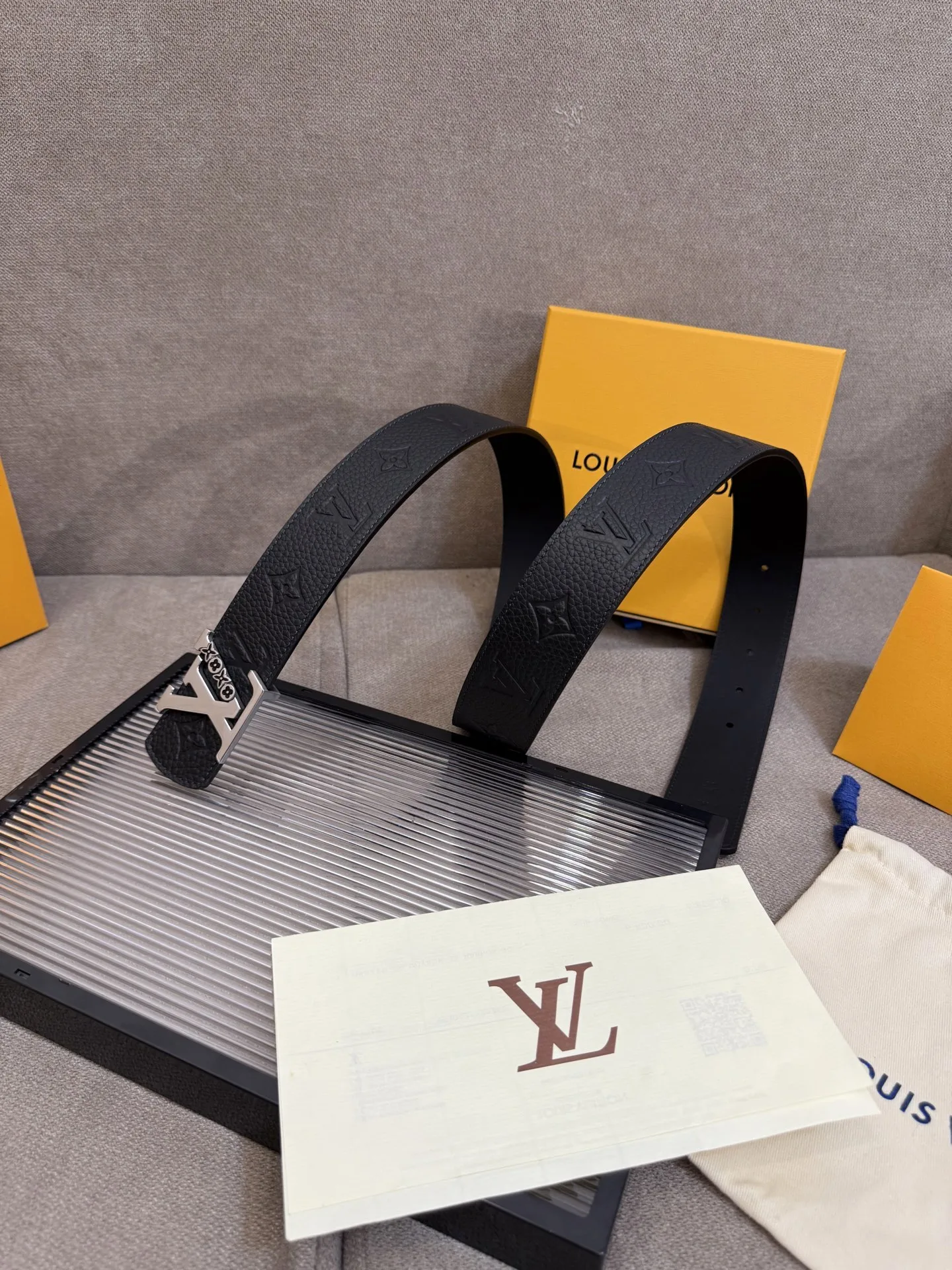 Louis Vuitton LV Initiales Monogram Belt Black With Silver Buckle - Image 4