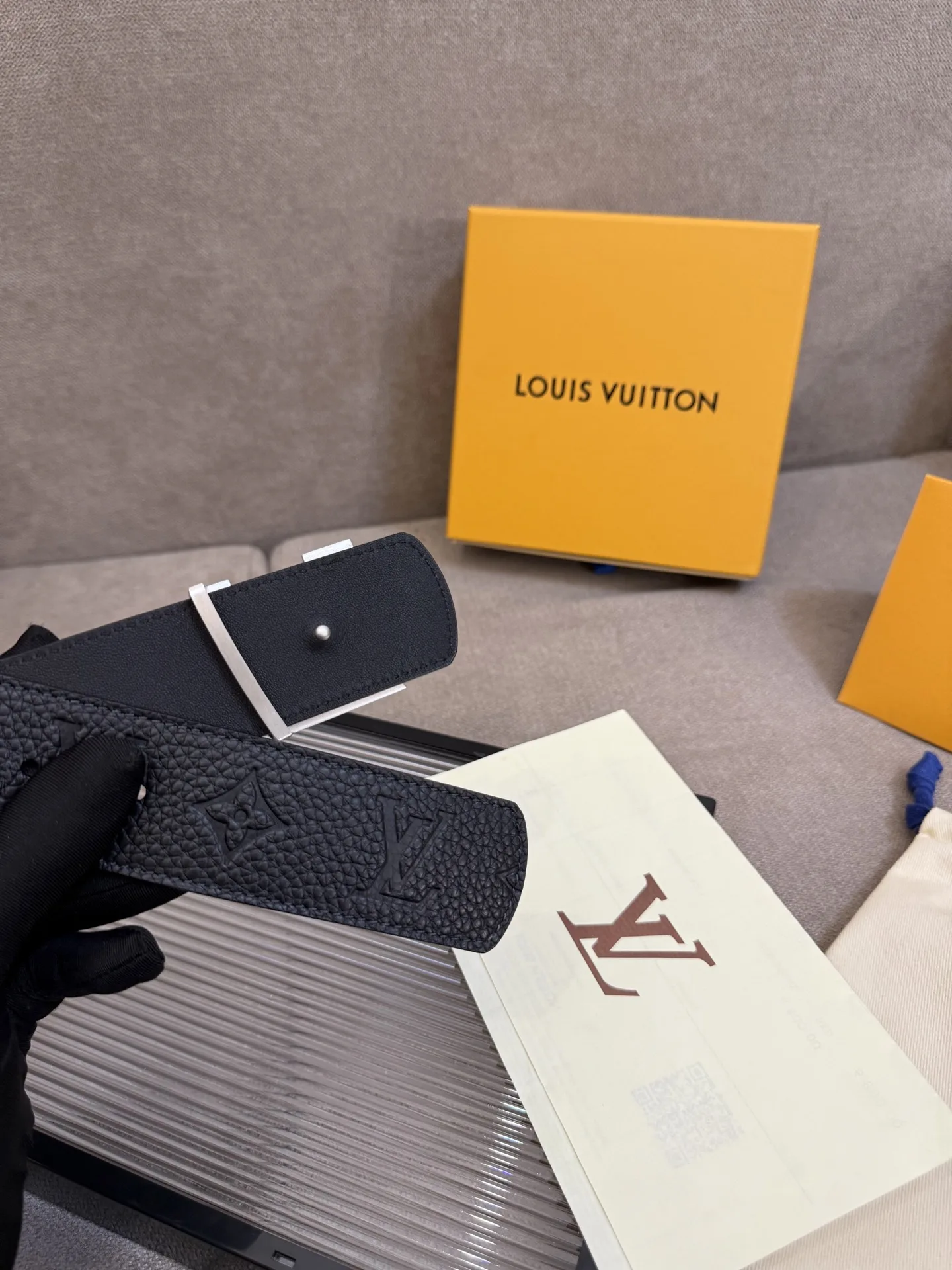 Louis Vuitton LV Initiales Monogram Belt Black With Silver Buckle - Image 7