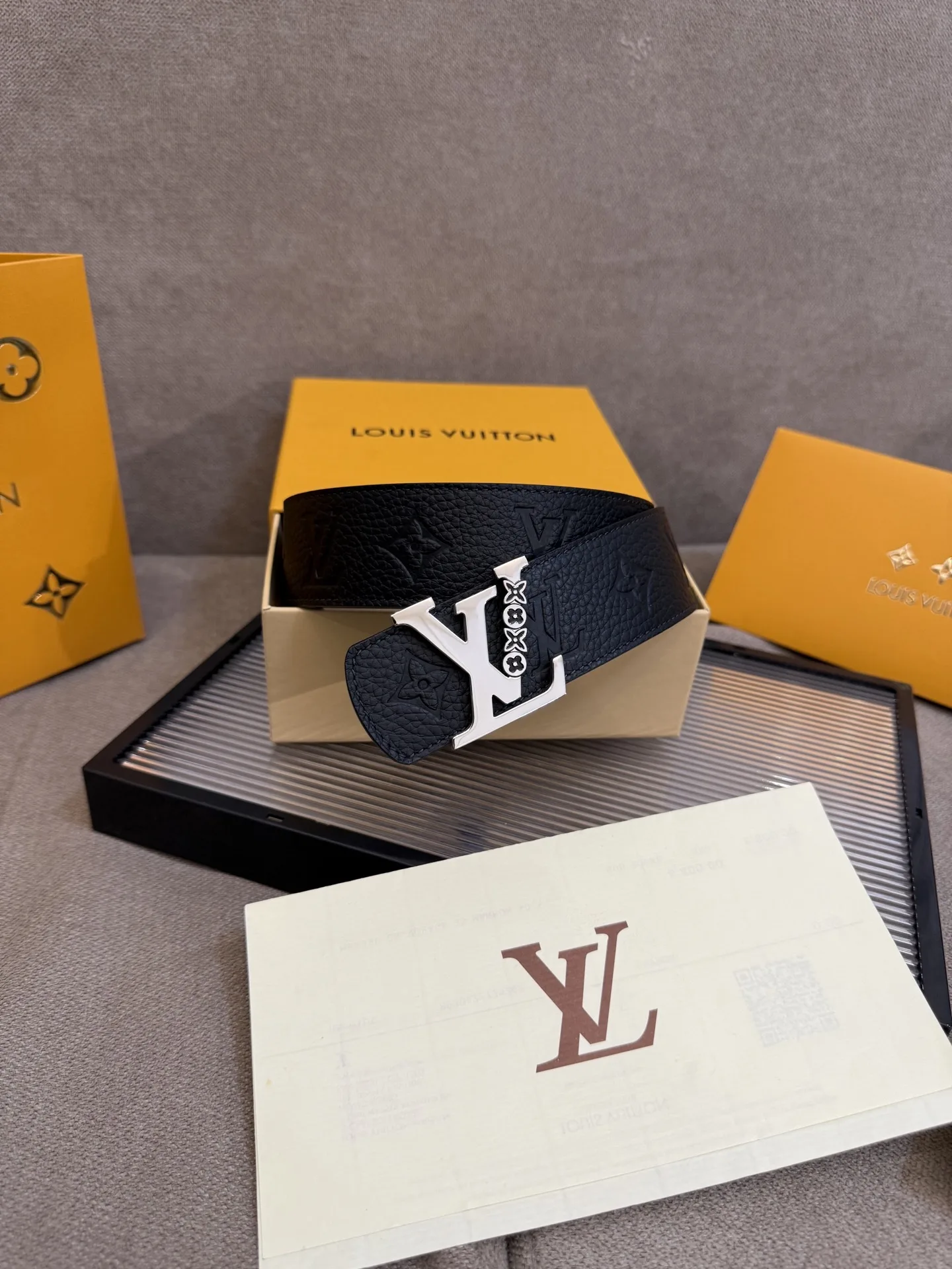 Louis Vuitton LV Initiales Monogram Belt Black With Silver Buckle - Image 8