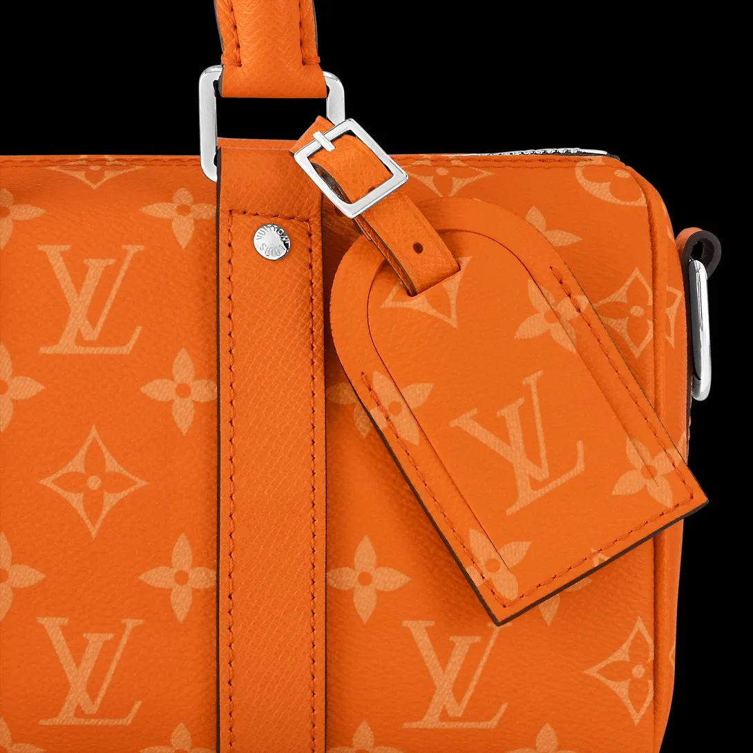 Louis Vuitton Keepall Bandouliere 25 Travel Bag / Orange Silver Hardware - Image 5