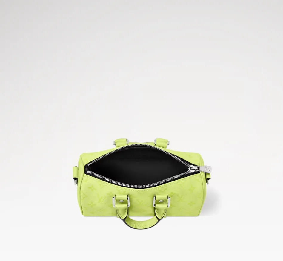 Louis Vuitton Keepall Bandouliere 25 Travel Bag / Lemon Yellow Silver Hardware - Image 5