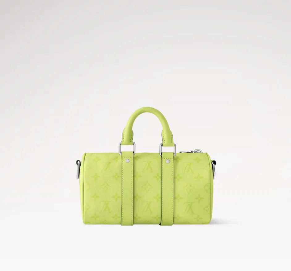 Louis Vuitton Keepall Bandouliere 25 Travel Bag / Lemon Yellow Silver Hardware - Image 4