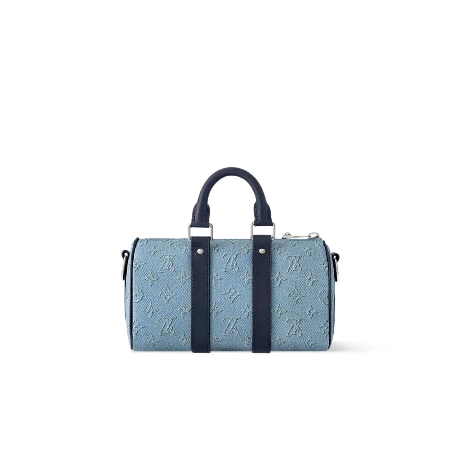 Louis Vuitton Keepall Bandouliere 25 Travel Bag / Blue Silver Hardware - Image 5