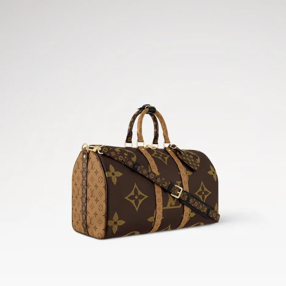 Louis Vuitton Keepall Bandouliere 45 Travel Bag / Brown Gold Hardware - Image 3