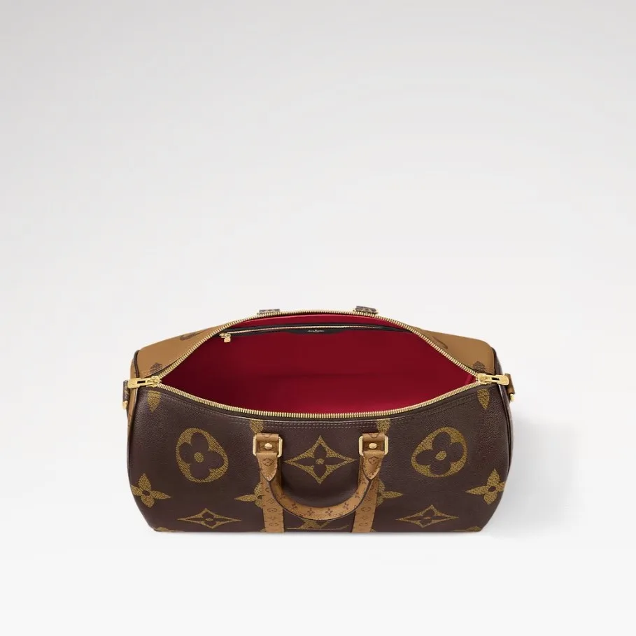 Louis Vuitton Keepall Bandouliere 45 Travel Bag / Brown Gold Hardware - Image 4