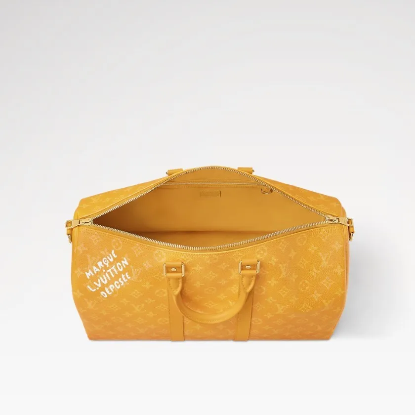 Louis Vuitton Keepall Bandouliere 45 Travel Bag / Yellow Gold Hardware - Image 5