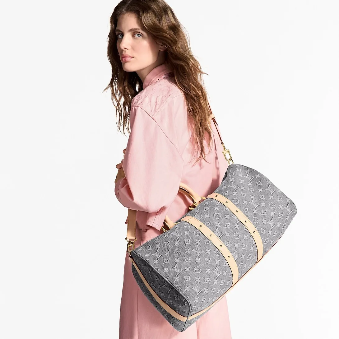 Alternative view of Louis Vuitton Keepall Bandouliere 45 Travel Bag / Cloudy Gray Gold Hardware