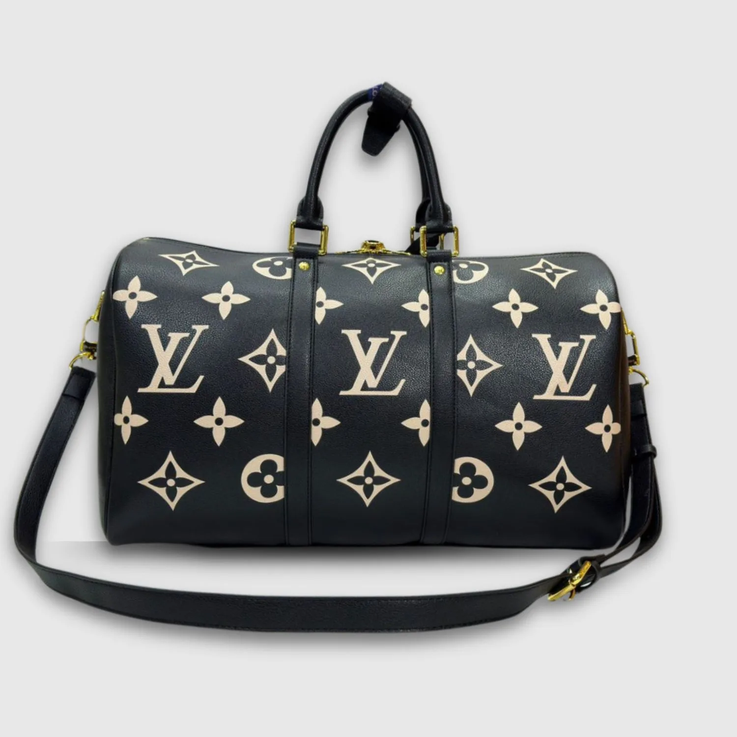 Louis Vuitton Keepall Bandouliere 45 Travel Bag / Black Gold Hardware - Image 3
