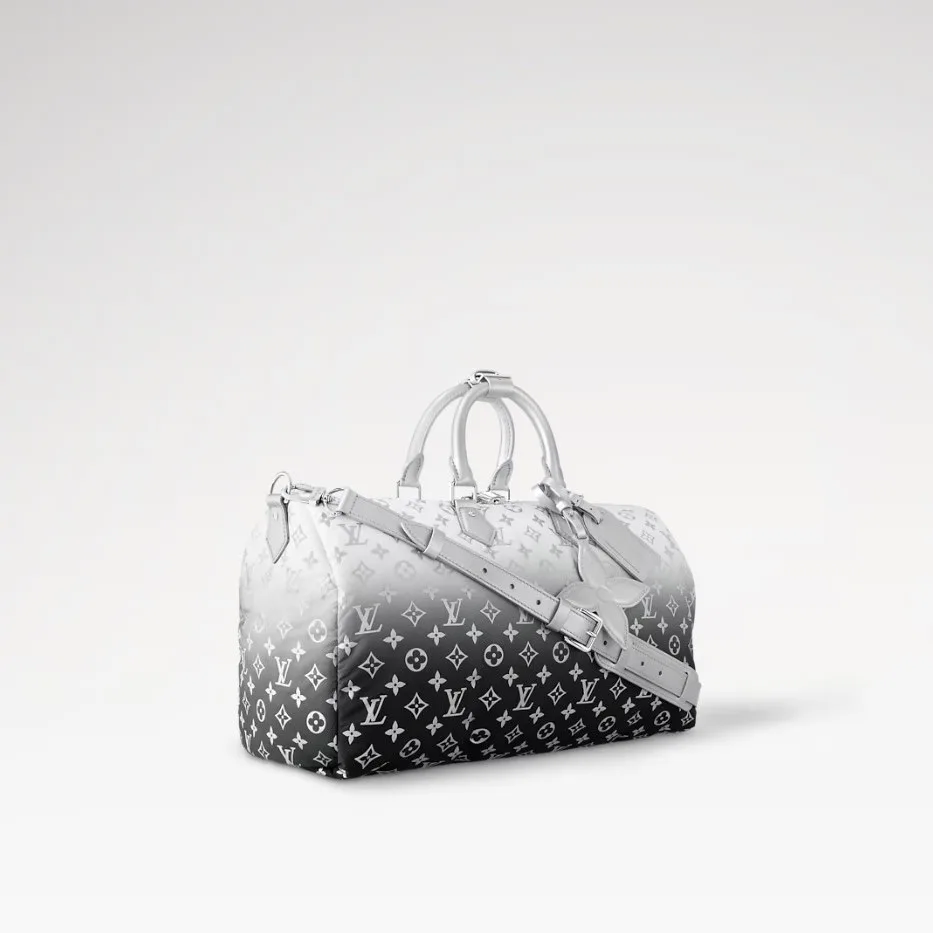 Louis Vuitton Keepall Bandouliere 45 Travel Bag / Frost Gradient Silver Hardware - Image 3