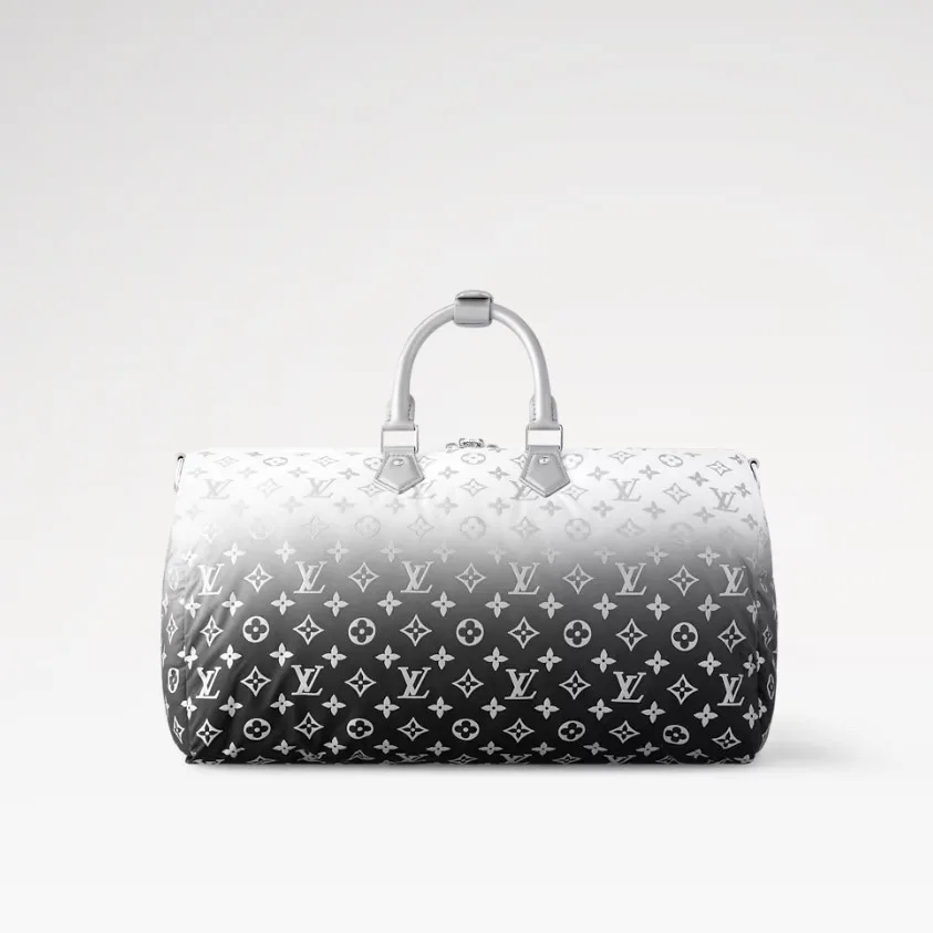 Louis Vuitton Keepall Bandouliere 45 Travel Bag / Frost Gradient Silver Hardware - Image 4
