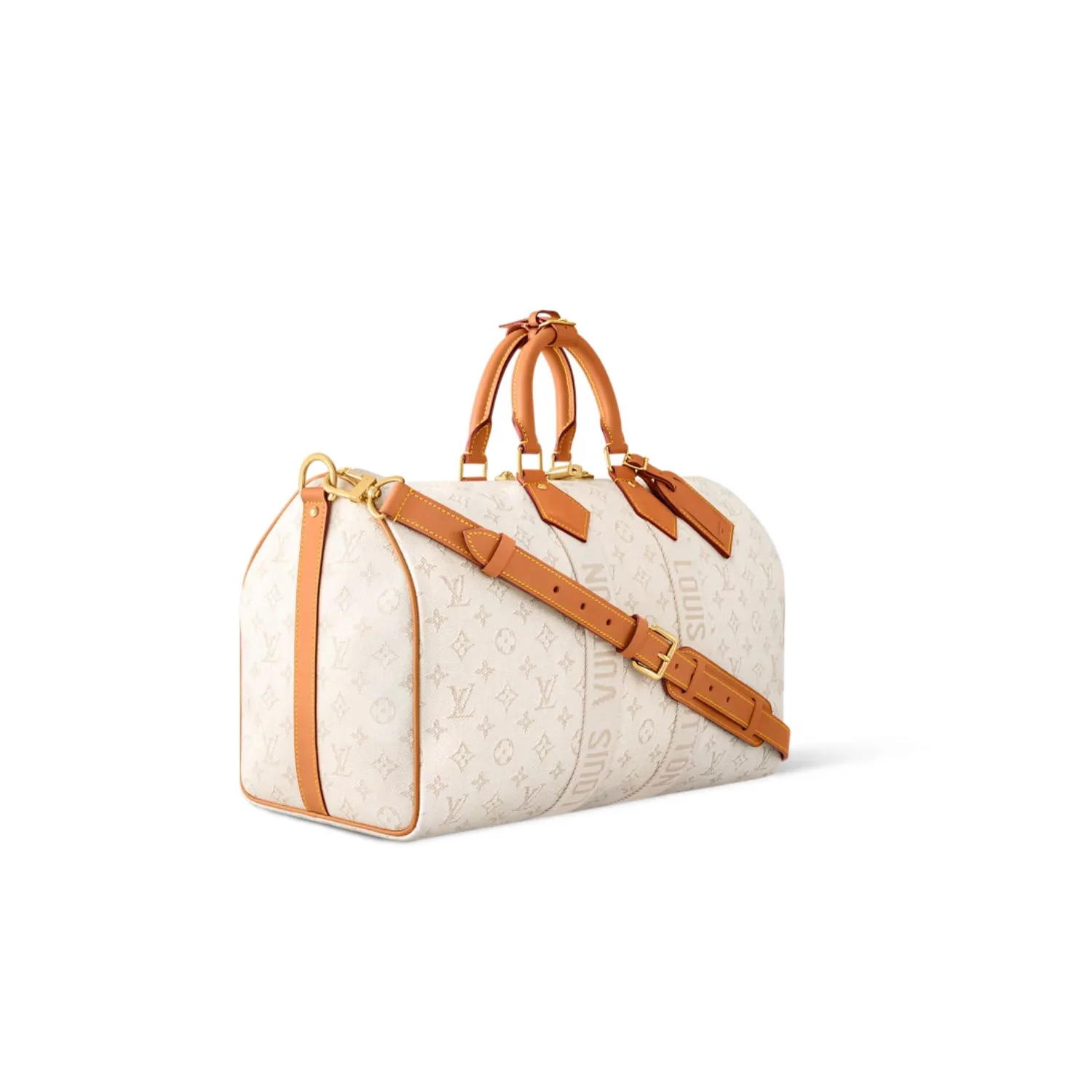 Louis Vuitton Keepall Bandouliere 45 Travel Bag / Off-White Gold Hardware - Image 4