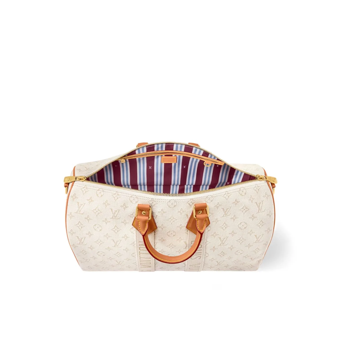 Louis Vuitton Keepall Bandouliere 45 Travel Bag / Off-White Gold Hardware - Image 6