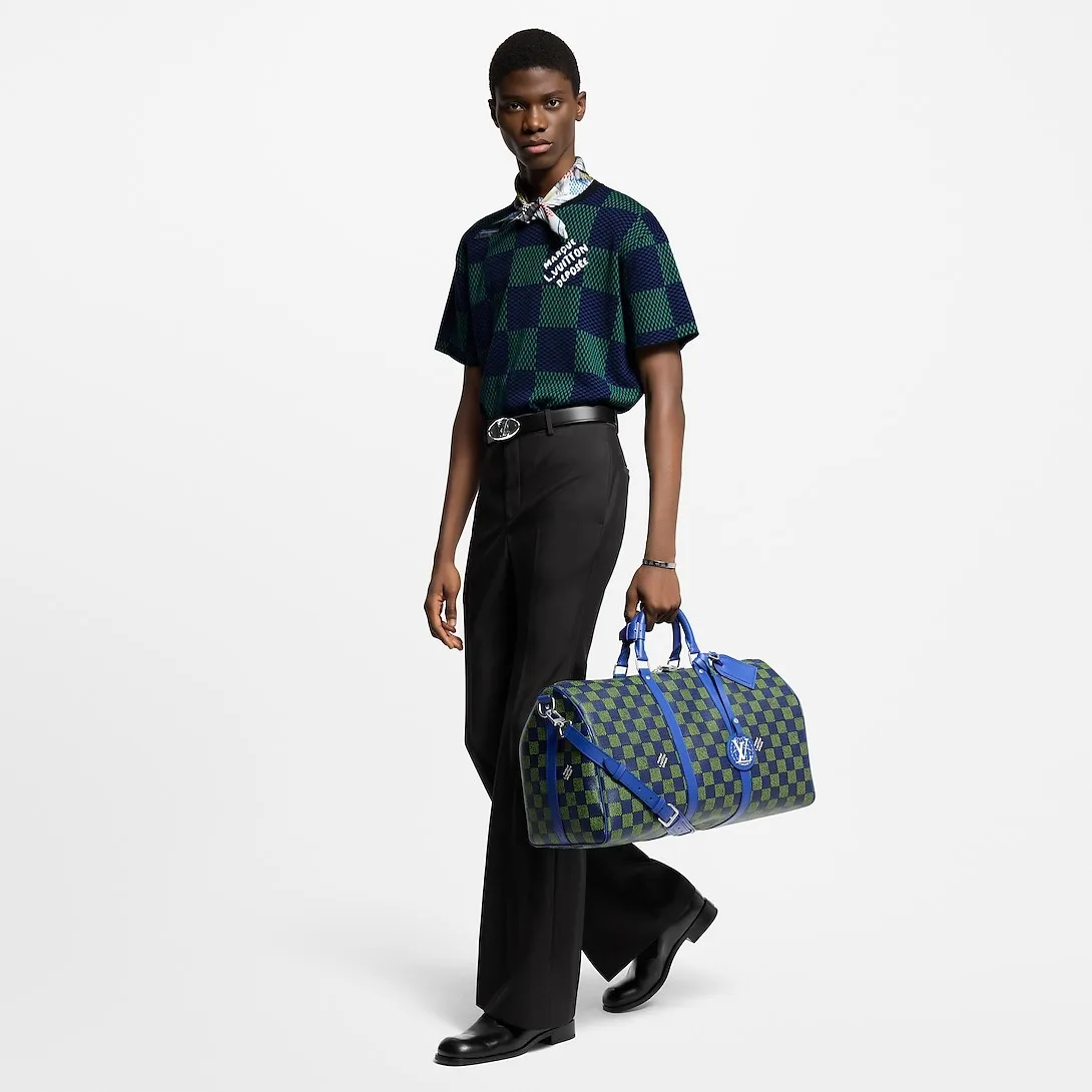 Alternative view of Louis Vuitton Keepall Bandoulière 50 Blue Green /
