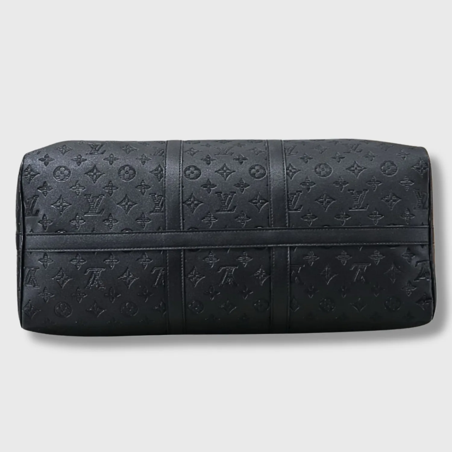 Louis Vuitton Keepall Bandouliere 50 Travel Bag / Black Monogram Shadow Matte Black Hardware - Image 5