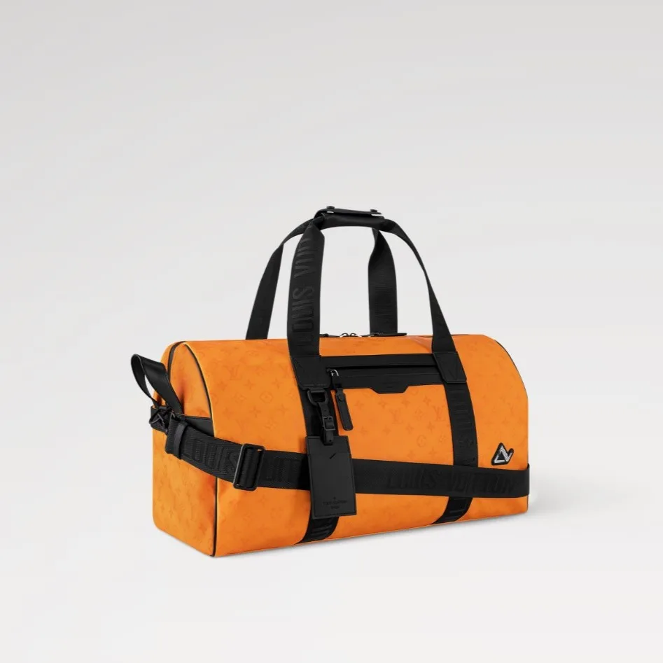 Louis Vuitton Keepall Sport Travel Bag / Orange Black Hardware - Image 3
