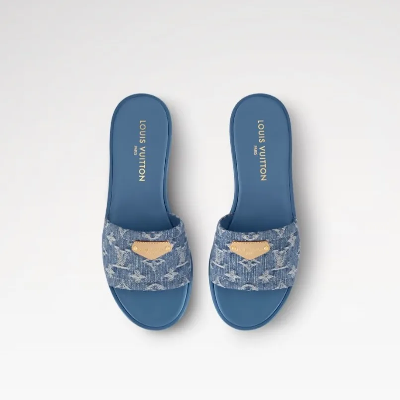 Louis Vuitton Lily Flat Mule Blue 1AGX78 - Image 5