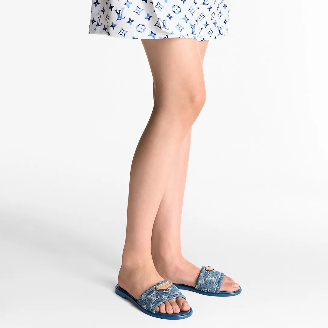 Alternative view of Louis Vuitton Lily Flat Mule Blue 1AGX78