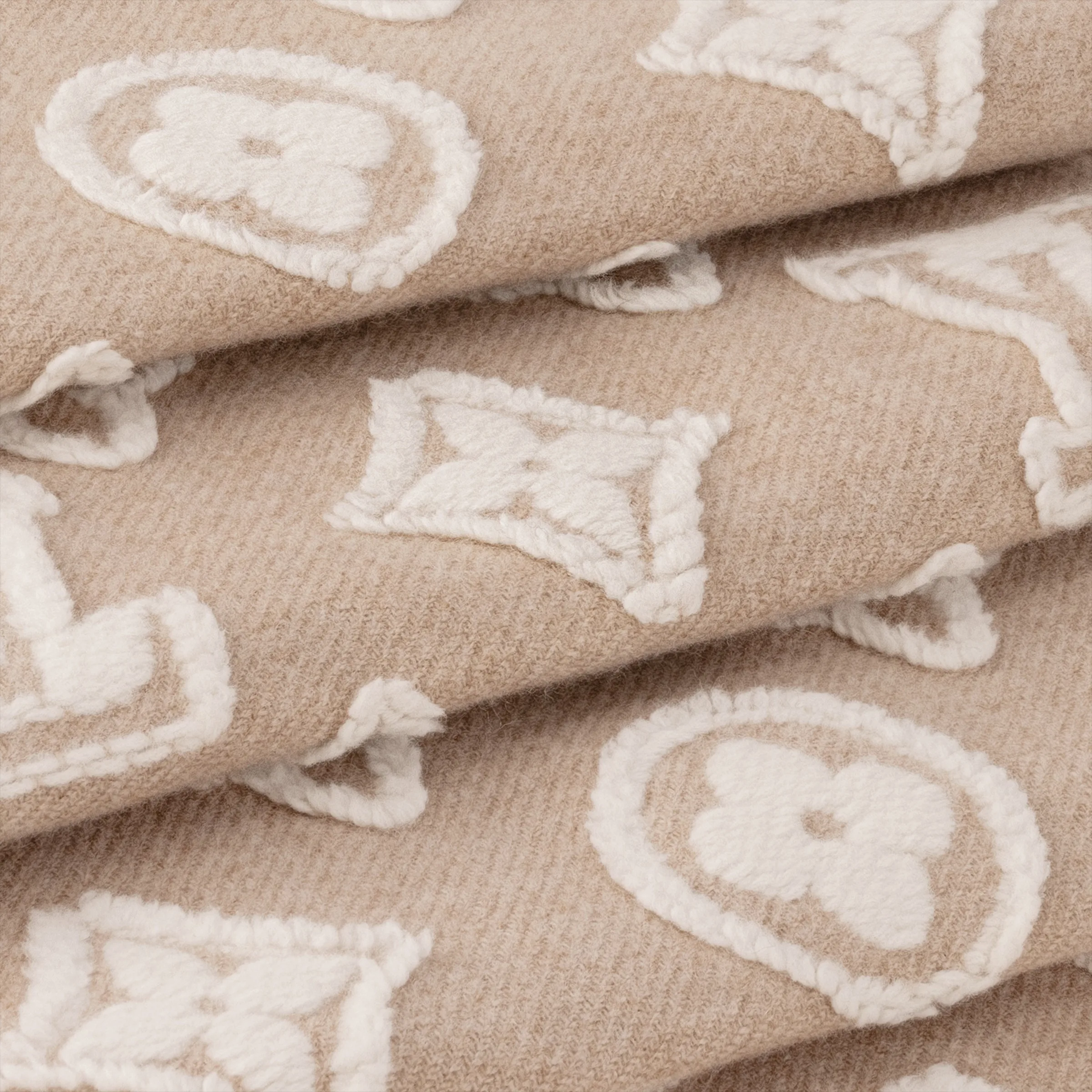Louis Vuitton LV 3D Scarf Beige And White / - Image 3