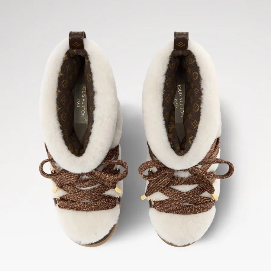 Louis Vuitton LV Cloud Lace-Up Ankle Boots Sneaker Beige 1AIV31 - Image 4