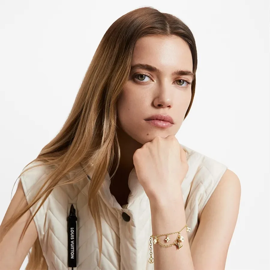 Alternative view of Louis Vuitton LV Floragram Bracelet White Gold Hardware