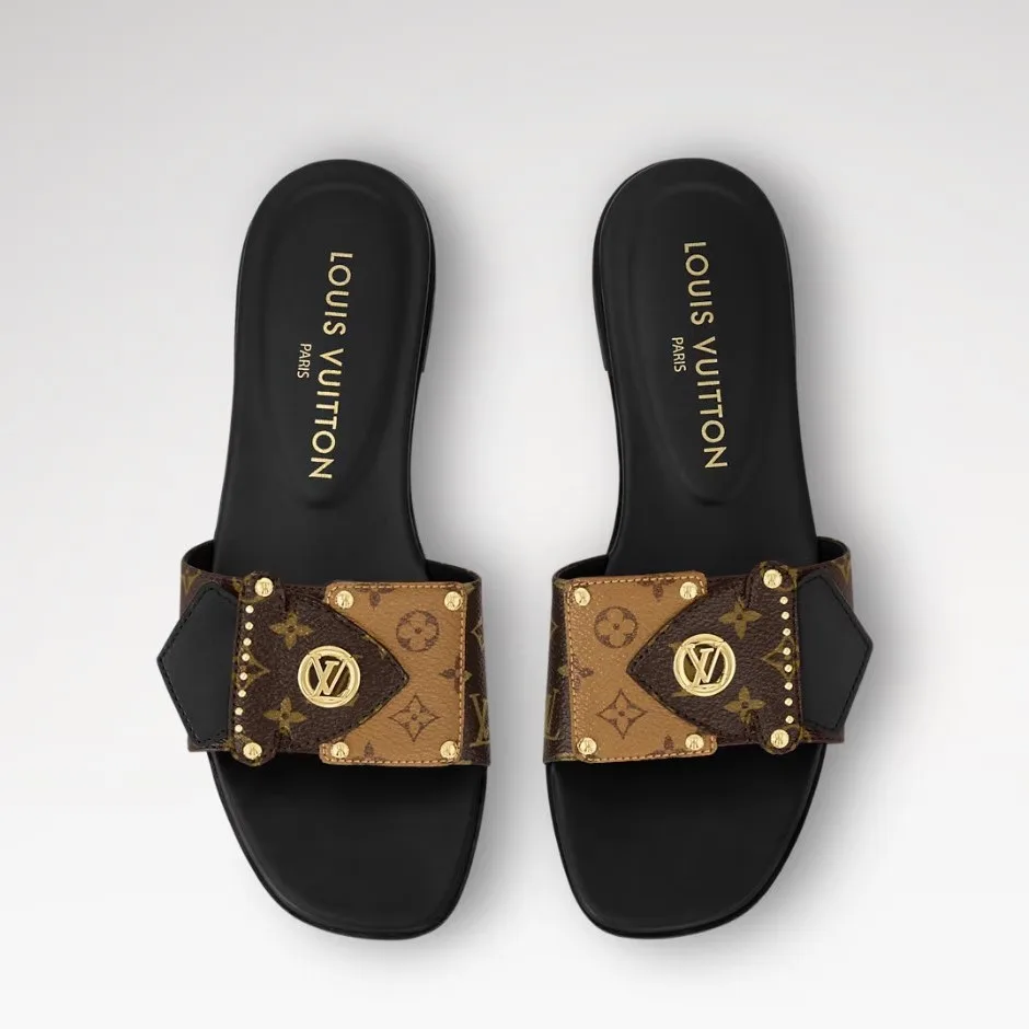 Louis Vuitton LV Frame Flat Mule Black 1ACXWB - Image 4