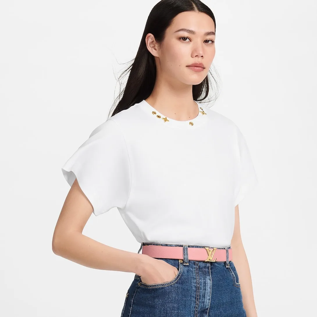Alternative view of Louis Vuitton LV Initiales Reversible Belt Rose Poudre