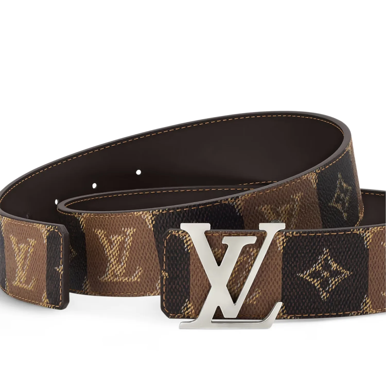 Louis Vuitton LV Initiales College Monogram Heritage Reversible Belt Brown - Image 4