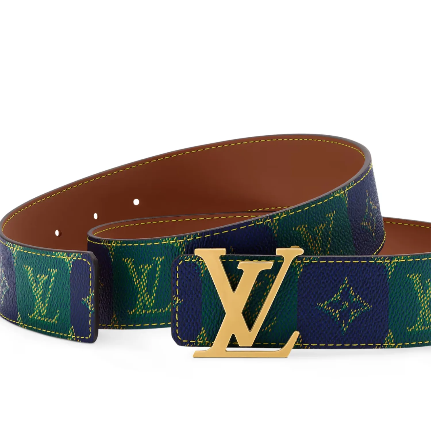 Alternative view of Louis Vuitton LV Initiales College Monogram Heritage Reversible Belt Green