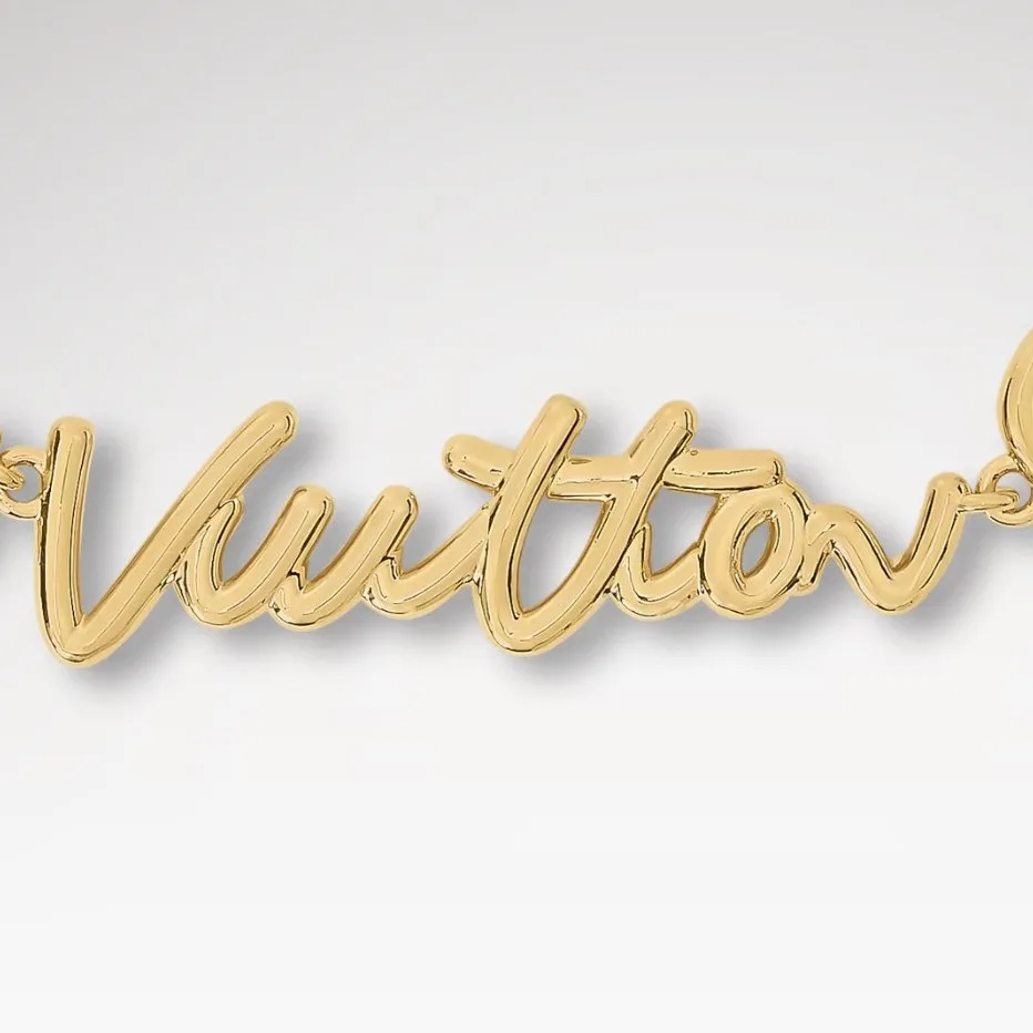 Louis Vuitton LV Script Chain Bag Charm Gold Hardware - Image 3