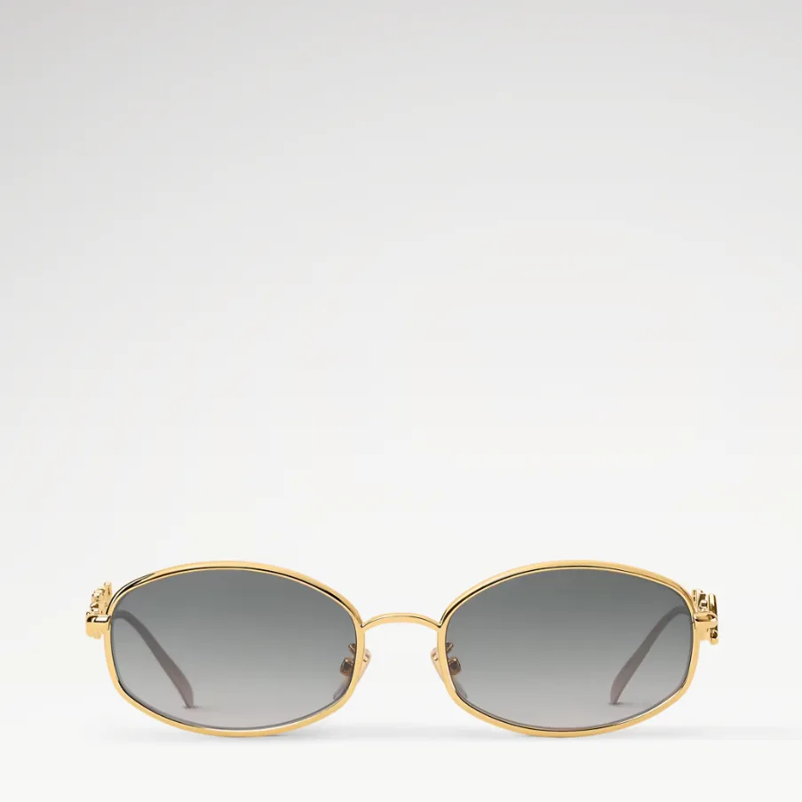Alternative view of Louis Vuitton LV Script Metal Round Sunglasses Gold Hardware