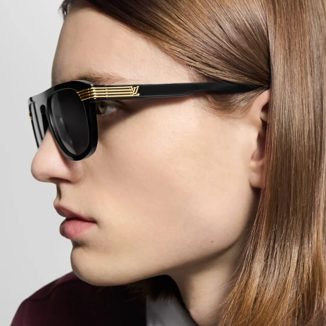 Alternative view of Louis Vuitton LV Slide Round Square Sunglasses Black