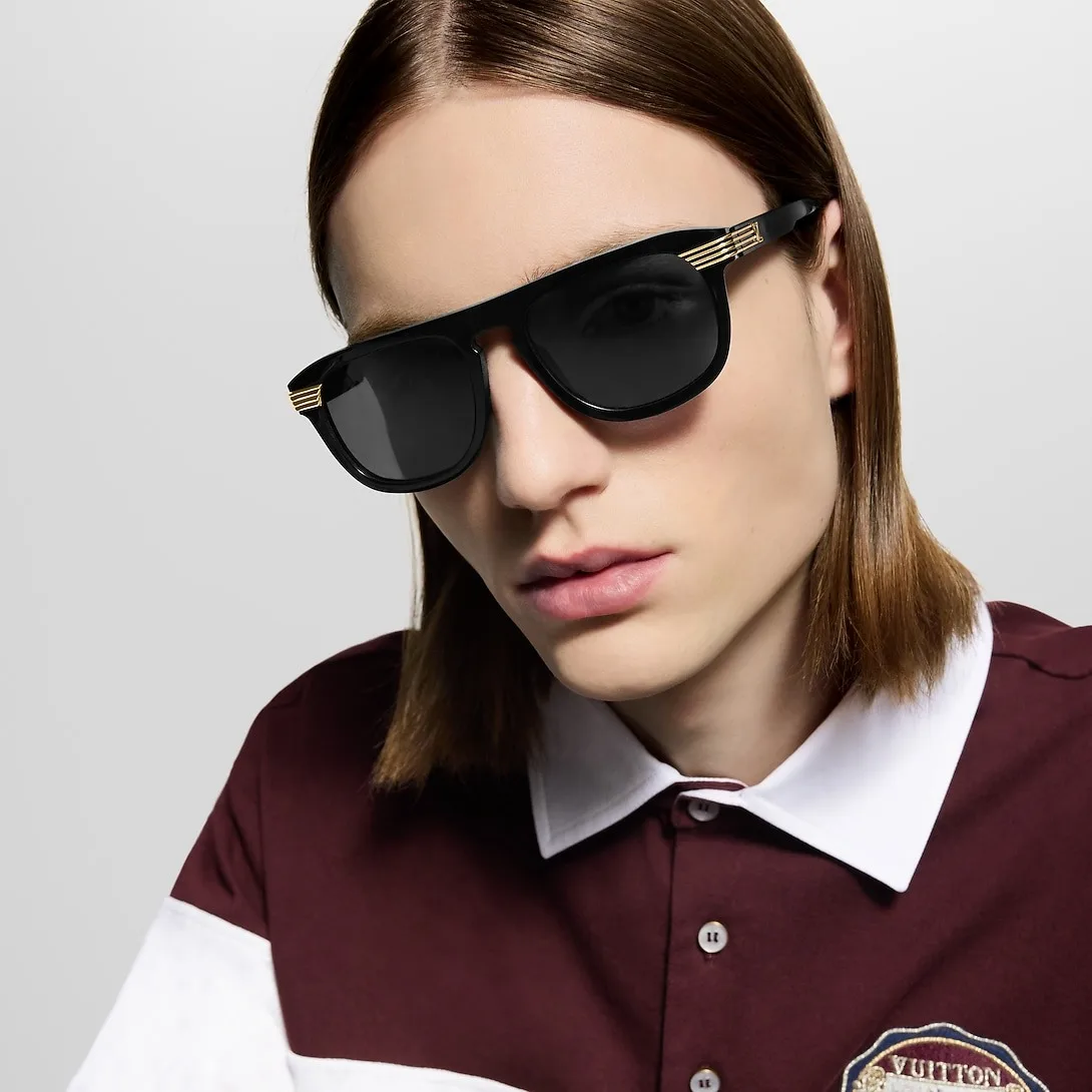 Louis Vuitton LV Slide Round Square Sunglasses Black - Image 3