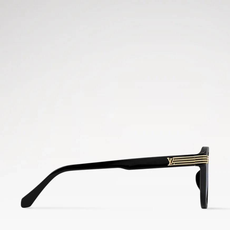 Louis Vuitton LV Slide Round Square Sunglasses Black - Image 4