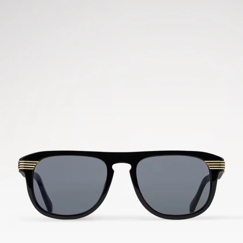 Louis Vuitton LV Slide Round Square Sunglasses Black - Image 5