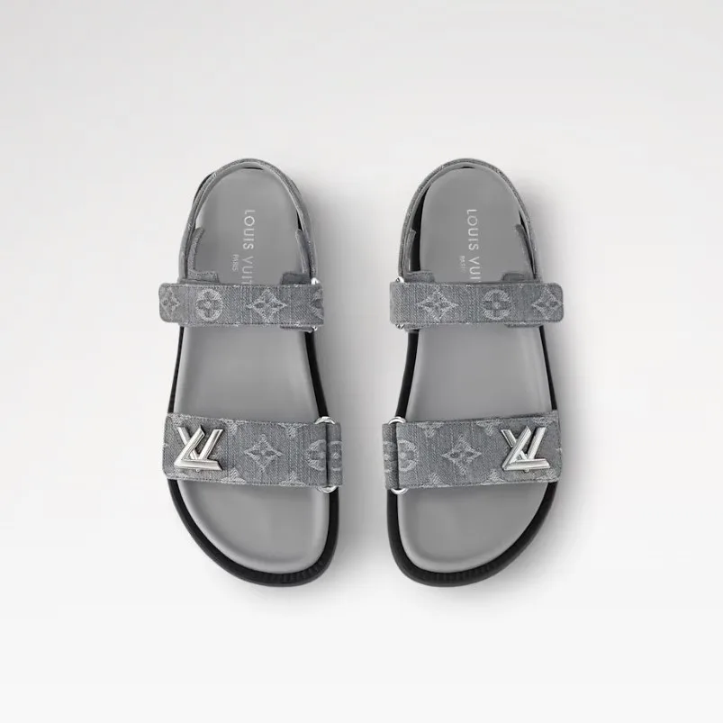 Louis Vuitton LV Sunset Flat Comfort Sandal Gray 1ADIE8 - Image 4