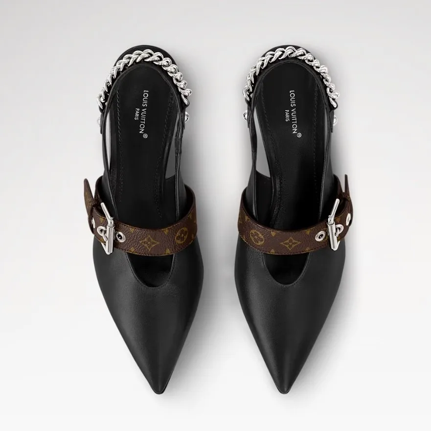 Louis Vuitton LV Vibe Slingback Pump Black 1AHL47 - Image 3