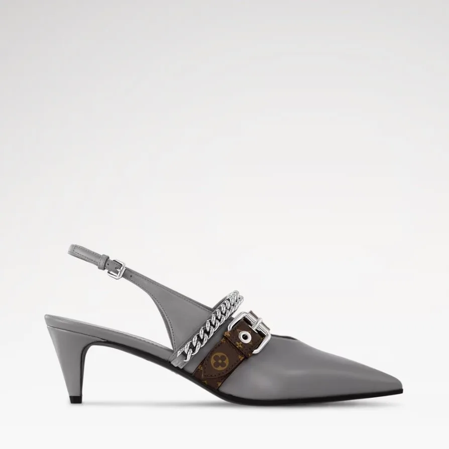 Louis Vuitton LV Vibe Slingback Pump Gray 1AHL15 - Image 4