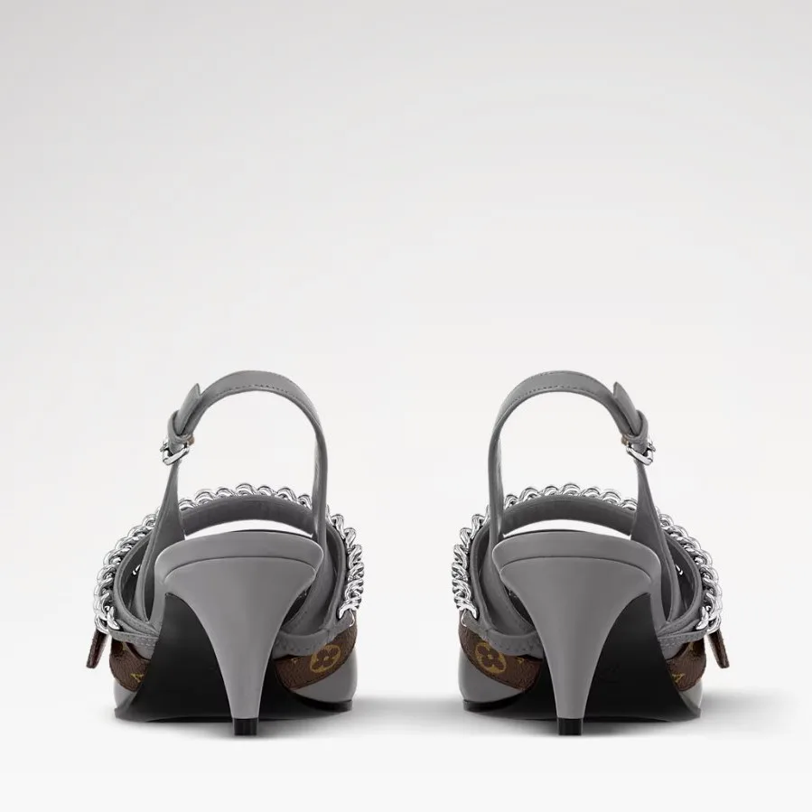 Louis Vuitton LV Vibe Slingback Pump Gray 1AHL15 - Image 6