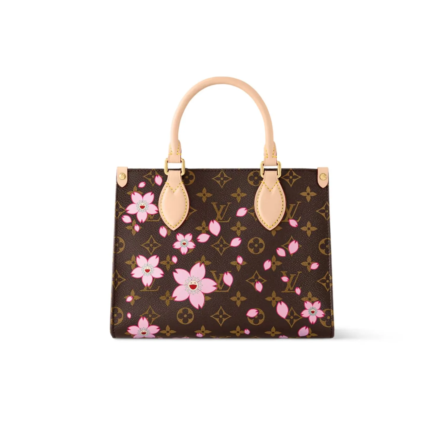 Alternative view of Louis Vuitton LV x Murakami OnTheGo PM Tote Bag / Sakura Brown Gold Hardware