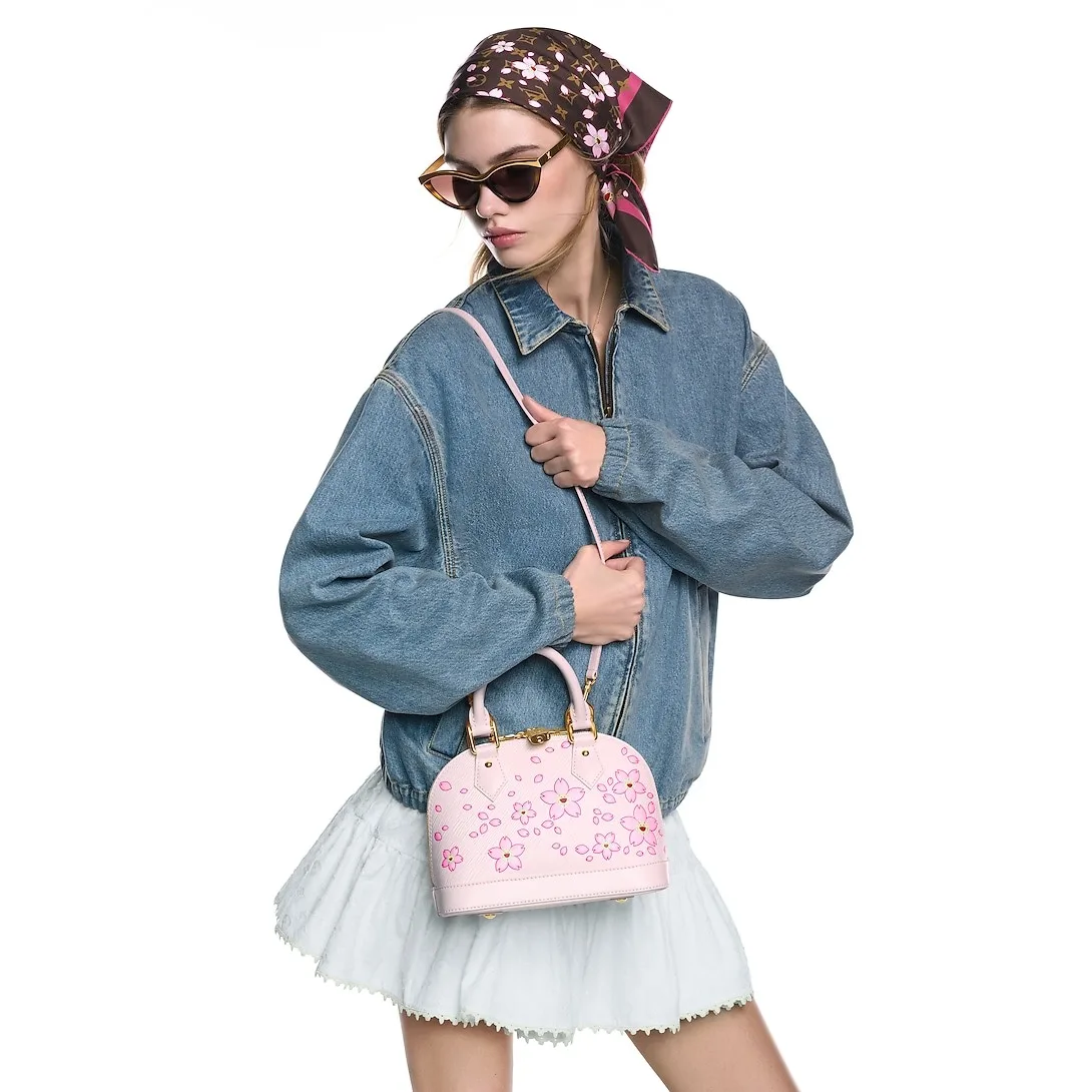 Alternative view of Louis Vuitton LV x TM Alma BB Top Handle Bag / Pink Gold Hardware
