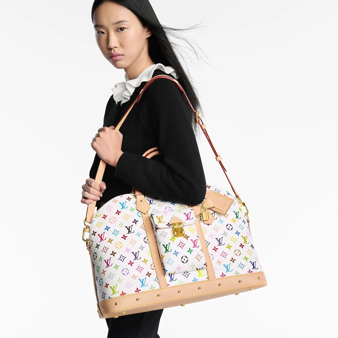 Alternative view of Louis Vuitton LV x TM Alma Travel Top Handle Bag / Multicolored Gold Hardware