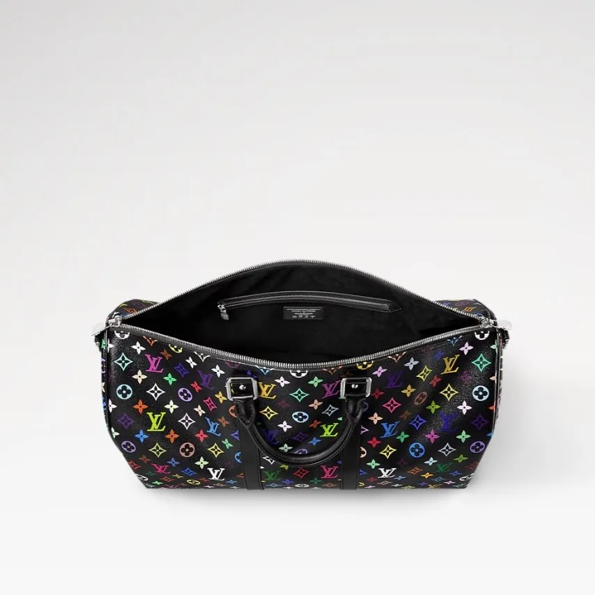 Louis Vuitton LV x TM Keepall Bandouliere 50 Travel Bag / Multicolore Black Silver Hardware - Image 5
