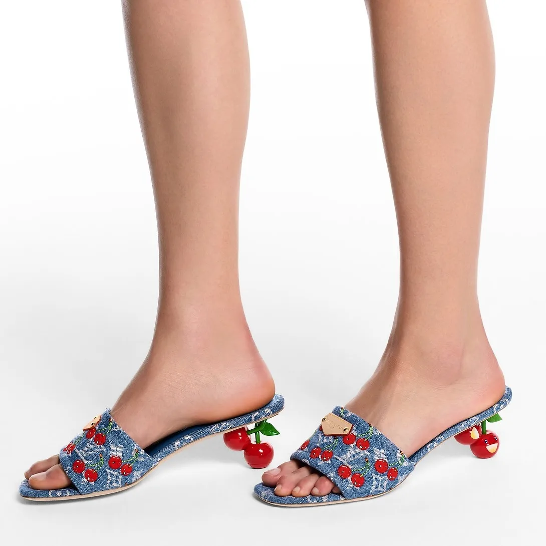 Alternative view of Louis Vuitton LV x TM Lily Mule Cherry Denim 1AHLTF