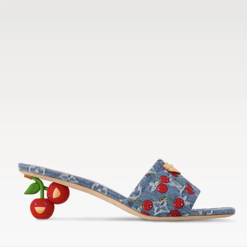 Louis Vuitton LV x TM Lily Mule Cherry Denim 1AHLTF - Image 4