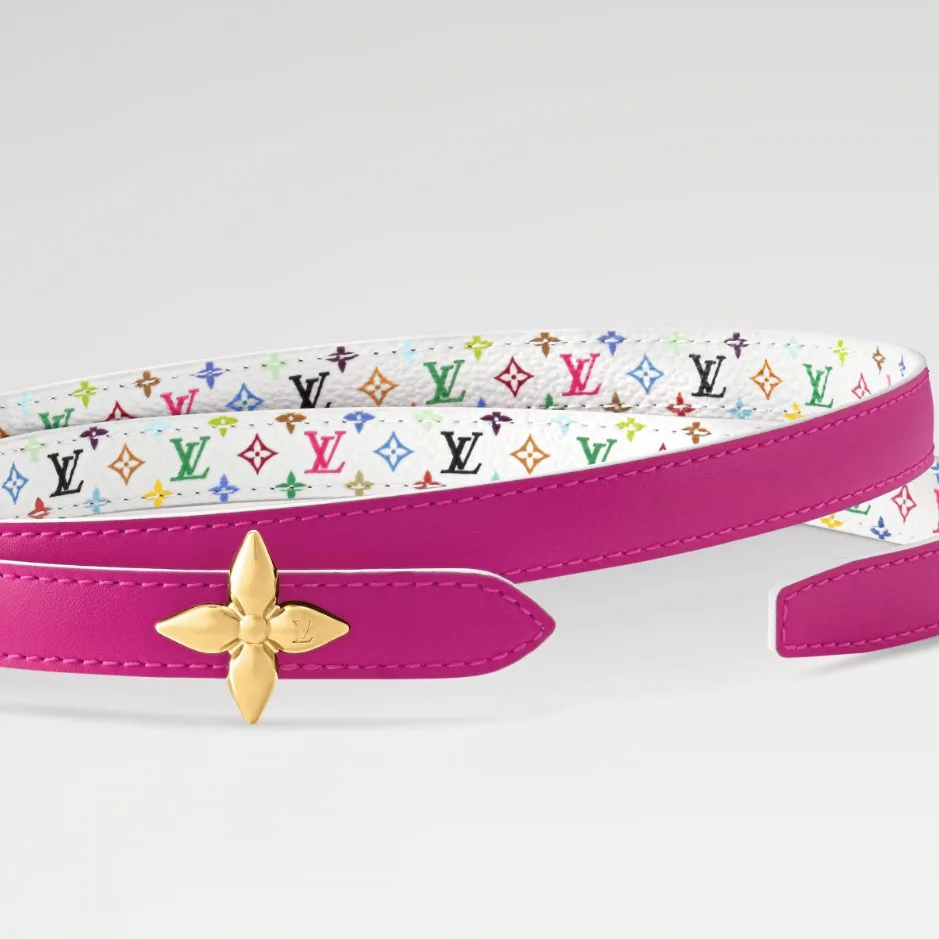 Louis Vuitton LV x TM Mini Flowergram Reversible Belt White - Image 3