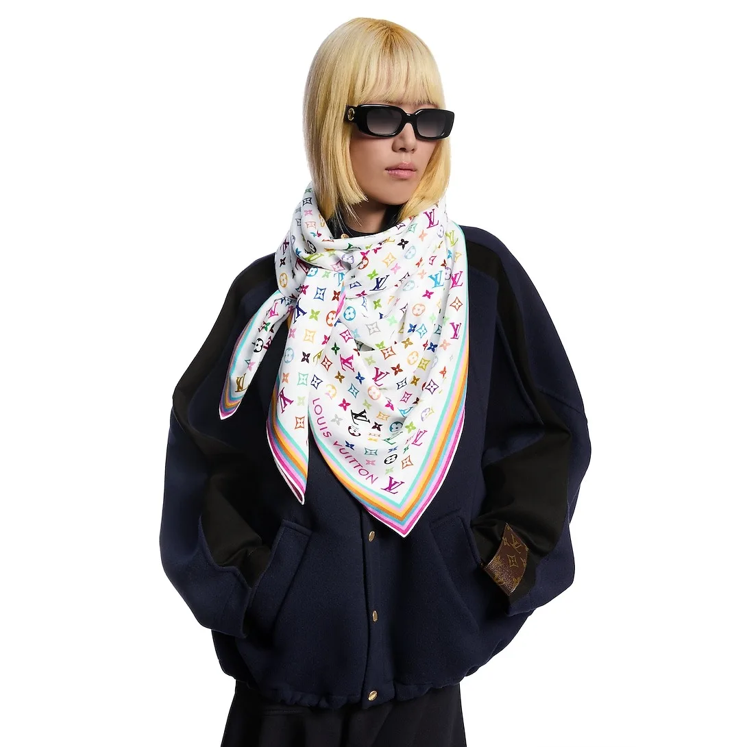 Louis Vuitton LV x TM Monogram Multicolor Shawl / White - Image 3