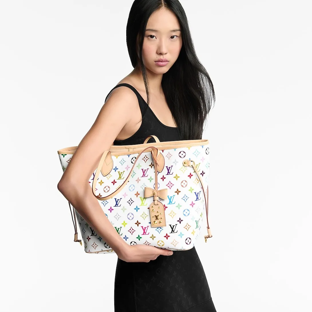 Alternative view of Louis Vuitton LV x TM Neverfull MM Tote Bag / Multicolor Gold Hardware