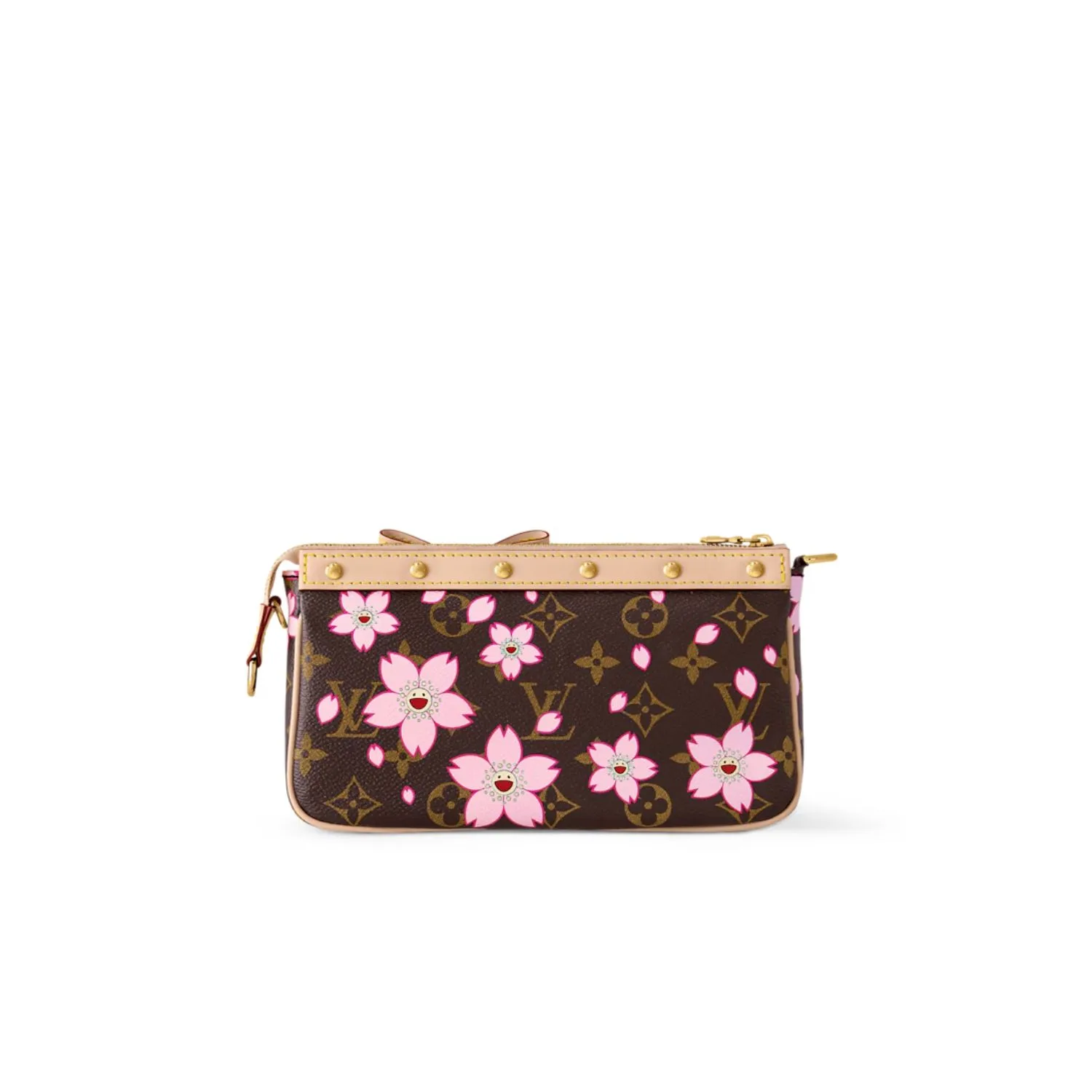 Louis Vuitton LV x Murakami Pochette Accessoires Shoulder Bag / Sakura Brown Gold Hardware - Image 4