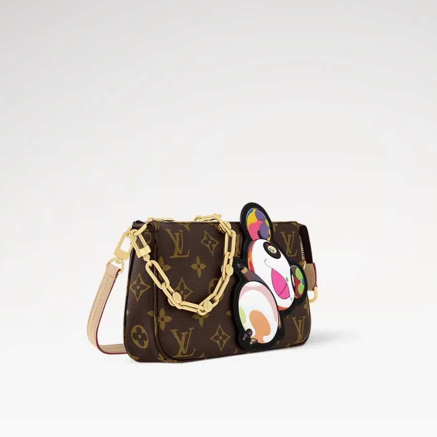 Louis Vuitton LV x TM Pochette Accessoires Shoulder Bag / Brown Monogram Canvas Gold Hardware - Image 4